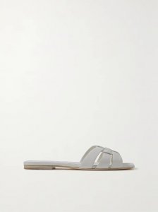 Tribute woven leather slides Tribute woven leather slides