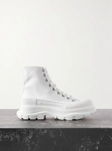 Tread Slick canvas and rubber exaggerated-sole ankle boots Tread Slick canvas and rubber exaggerated-sole ankle boots
