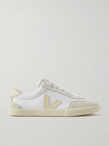Volley suede and leather-trimmed organic cotton-canvas sneakers Volley suede and leather-trimmed organic cotton-canvas sneakers