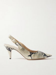 River snake-effect slingback pumps River snake-effect slingback pumps