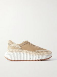 Nama embroidered suede and recycled-mesh sneakers Nama embroidered suede and recycled-mesh sneakers