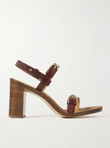Miraya buckled leather slingback sandals Miraya buckled leather slingback sandals