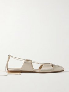 Greek lace-up silk-satin ballet flats Greek lace-up silk-satin ballet flats