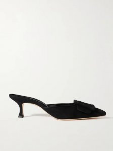 Maysale 50 buckled suede mules Maysale 50 buckled suede mules
