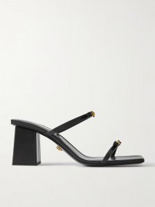 Bow-embellished leather sandals Bow-embellished leather sandals
