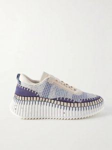 Nama embroidered suede and recycled-mesh sneakers Nama embroidered suede and recycled-mesh sneakers