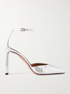 Blade 95 PVC-trimmed croc-effect metallic leather pumps Blade 95 PVC-trimmed croc-effect metallic leather pumps