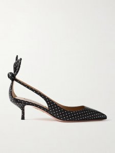 Bow Tie 50 metallic polka-dot leather pumps Bow Tie 50 metallic polka-dot leather pumps