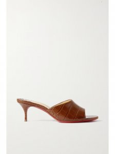East 55 croc-effect leather mules East 55 croc-effect leather mules