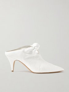 Rowan knotted crinkled-leather mules Rowan knotted crinkled-leather mules