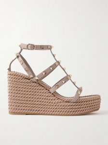 Rockstud Torchon 105 leather espadrille wedge sandals Rockstud Torchon 105 leather espadrille wedge sandals