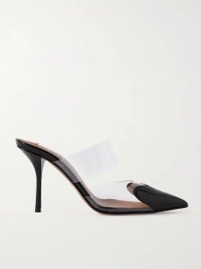 Cœur 90 PU and patent-leather point-toe mules Cœur 90 PU and patent-leather point-toe mules