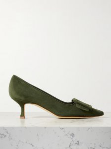 Maysale 50 buckled suede pumps Maysale 50 buckled suede pumps