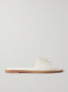 CL logo-embossed leather slides CL logo-embossed leather slides