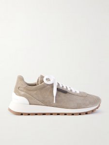 Bead-embellished suede sneakers Bead-embellished suede sneakers
