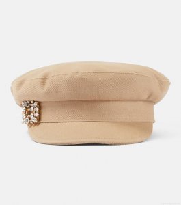 Roger VivierBroche Vivier denim newsboy cap Roger VivierBroche Vivier denim newsboy cap
