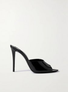 Glossed-leather mules Glossed-leather mules