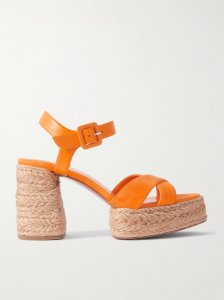 Calakala 70 leather and suede espadrille platform sandals Calakala 70 leather and suede espadrille platform sandals