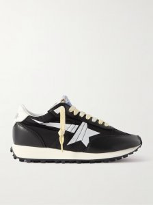 Running Marathon leather-trimmed shell sneakers Running Marathon leather-trimmed shell sneakers