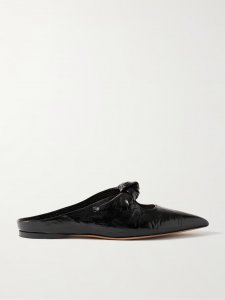 Rowan knotted crinkled-leather mules Rowan knotted crinkled-leather mules