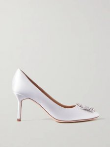 Hangisi 70 crystal-embellished satin pumps Hangisi 70 crystal-embellished satin pumps