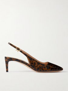 Nuit 55 leopard-print glossed-leather slingback pumps Nuit 55 leopard-print glossed-leather slingback pumps