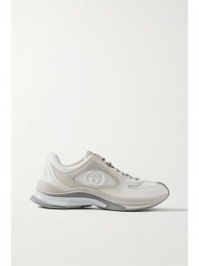 Run leather and suede-trimmed mesh sneakers Run leather and suede-trimmed mesh sneakers