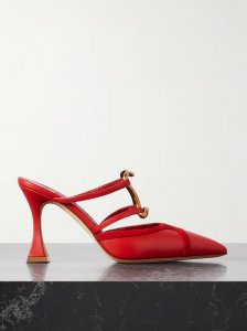 Tituta 90 embellished suede-trimmed leather mules Tituta 90 embellished suede-trimmed leather mules