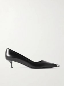 Punk embellished leather pumps Punk embellished leather pumps