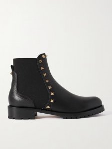 Rockstud Beatle textured-leather Chelsea boots Rockstud Beatle textured-leather Chelsea boots