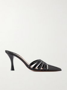 + Nadia Lee Cohen patent and snake-effect leather mules + Nadia Lee Cohen patent and snake-effect leather mules