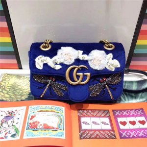 Gucci GG Marmont Embroidered Velvet Mini Bag Dragonfly Gucci GG Marmont Embroidered Velvet Mini Bag Dragonfly