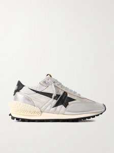 Running Marathon metallic rubber and leather-trimmed ripstop sneakers Running Marathon metallic rubber and leather-trimmed ripstop sneakers