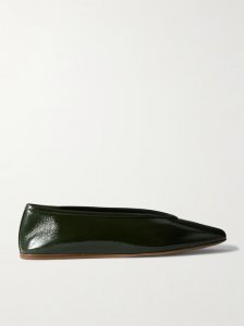 Luna patent textured-leather ballet flats Luna patent textured-leather ballet flats
