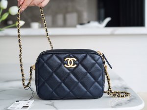 CHANEL HANDBAG black blue CHANEL HANDBAG black blue