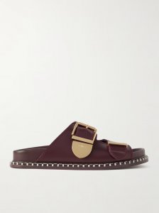 + NET SUSTAIN Rebecca whipstiched leather slides + NET SUSTAIN Rebecca whipstiched leather slides
