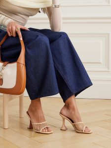 Lupita fishnet and leather mules Lupita fishnet and leather mules