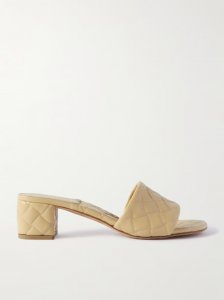 Quilted leather mules Quilted leather mules