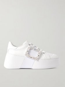 Viv Skate High crystal-embellished rubber-trimmed leather sneakers Viv Skate High crystal-embellished rubber-trimmed leather sneakers