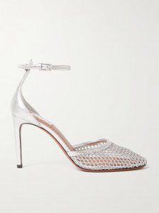 90 fishnet and metallic leather pumps 90 fishnet and metallic leather pumps