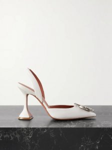 Begum Swarovski crystal-embellished leather slingback pumps Begum Swarovski crystal-embellished leather slingback pumps
