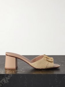 VLOGO 60 embellished woven raffia mules VLOGO 60 embellished woven raffia mules