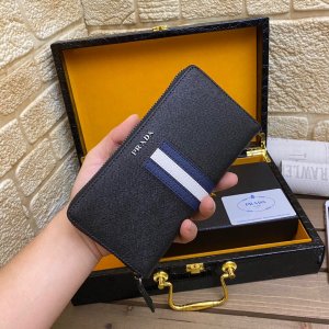 Men’s Prada Saffiano Zip Around Tri-stripe Continental Wallet Men’s Prada Saffiano Zip Around Tri-stripe Continental Wallet