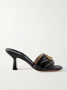 Marmont logo-embellished quilted leather mules Marmont logo-embellished quilted leather mules