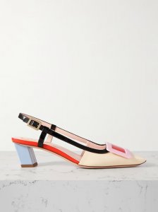 Belle Vivier color-block patent-leather slingback pumps Belle Vivier color-block patent-leather slingback pumps