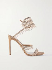 Chandelier crystal-embellished leather sandals Chandelier crystal-embellished leather sandals
