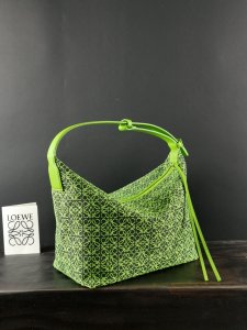 LOEWE HANDBAG Embroidered Green with Black Pattern LOEWE HANDBAG Embroidered Green with Black Pattern