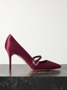 Ramima 90 crystal-embellished satin pumps Ramima 90 crystal-embellished satin pumps