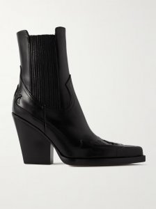 Dallas embroidered leather pointed-toe ankle boots Dallas embroidered leather pointed-toe ankle boots