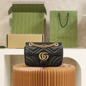 GUCCI MATELASSE MINI GG MARMONT SHOULDER BAG GUCCI MATELASSE MINI GG MARMONT SHOULDER BAG